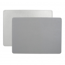Faux Leather Silver Placemats Set Of 4