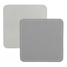 Faux Leather Silver Coasters Set Of 4