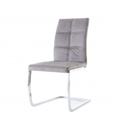 Jordan - Velvet Dining Chair In Grey
