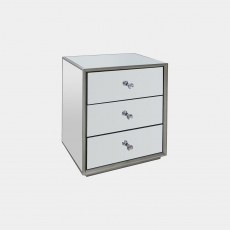 Sofia - 3 Drawer Bedside Chest Mirrored