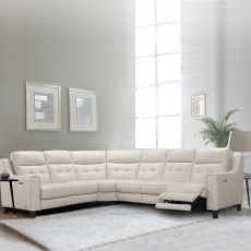 Corner Group 2 Seat LHF, Corner,Armless,2 Seat RHF With Power Recliners In Leather - Caserta