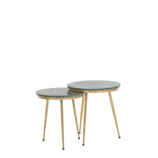 Set Of 2 Lamp Tables in Green - Emily