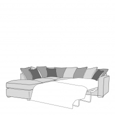 Pillow Back 2 Seat Sofabed RHF Arm with LHF Chaise Unit Including Footstool - Dallas