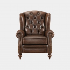 Push Back Wing Chair In Leather - Churchill
