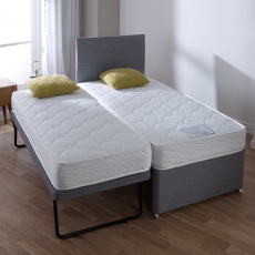 Guest Bed Inc 2 x Open coil memory Matts in Plain Grey 90cm - Buddy Guest Bed
