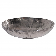 Silver - Ceramic Shallow Bowl