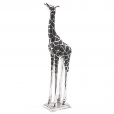 Giraffe Facing Forward - Small Electroplated Silver Sculpture