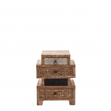 4 Drawer Step Side Table - Agra