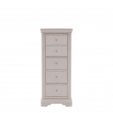 5 Drawer Tall Chest Taupe Painted Finish - Avignon