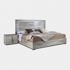 Harper - 150cm (King) Bed Frame In Ash & High Gloss Finish
