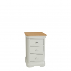 Oliver - Bedside Chest 3 Drawers Morning Dew/Lacquer Top