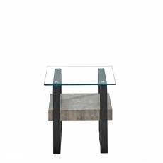 Faraday - End Table Concrete Effect/Glass