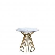 Aquarius - Lamp Table Brass Frame Ceramic Top
