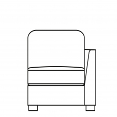 Sasha - Large Chair RHF Unit In Fabric