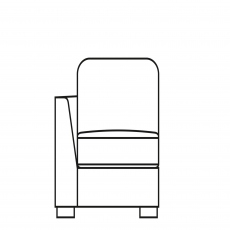 Small Chair LHF Unit In Fabric - Sasha