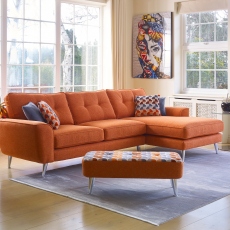 Large Chaise Sofa RHF In Fabric - Malaga