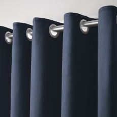 Pair of Blackout Eyelet Curtains - Laurence Llewelyn-Bowen Montrose Navy