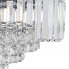 Laura Ashley Vienna 3 Light Semi Flush Fitting Crystal/Chrome