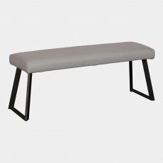 120cm Low Bench In Grey Faux Leather - Jessica