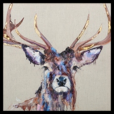 Brindle Stag - Framed Print by Louise Luton