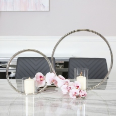 Silver Large - Ring Pillar Candle Holder