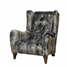 Washington - Accent Chair In Fabric Grade D Brocade Bronze with Dark Wood Feet