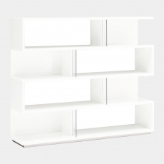 Large Bookcase In White High Gloss - Polar