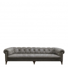4 Seat Shallow Sofa In Leather - Roosevelt