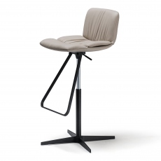 Cattelan Italia Axel X - Bar Stool In ECP25 Canapa Synthetic Leather & GFM73 Black Frame