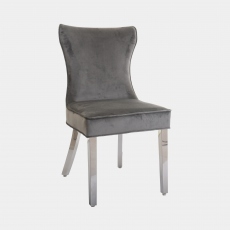 Alexis - Velvet Dining Chair In Grey