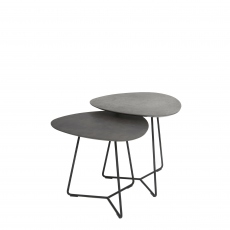 Stratus - End Table Set Large Table Alu Grey & Small Table In Agate Grey With Black Frame