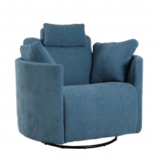 Swivel And Rocking Relax Chair (With Motor) In Fabric - Bilbao