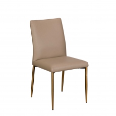 Faux Leather Dining Chair In Taupe - Lumpur