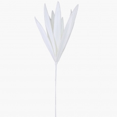 Gladiola Faux Leaves White/Glitter 110cm