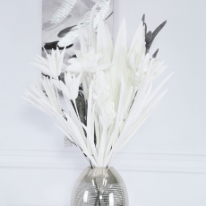 Faux Flower White/Glitter 80cm