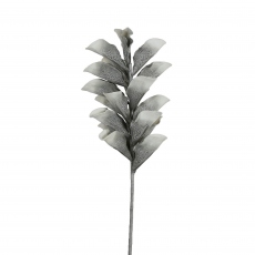 Grey Foam Single Grey Stem Leafy Spray Flower