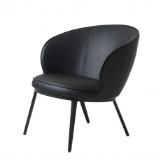 Lounge Chair In Black PU - Brampton