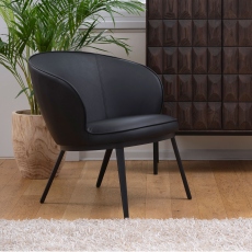Lounge Chair In Black PU - Brampton 