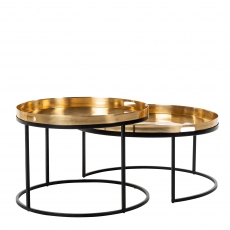 Set Of 2 Coffee Tables Gold Finish - Fairham