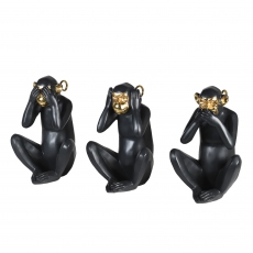 Black & Gold - Monkeys Set Of 3 
