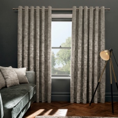 Naples Stone Pair of Lined Eyelet Curtains