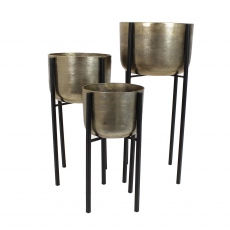 Elements Planters on Black stands Set of 3