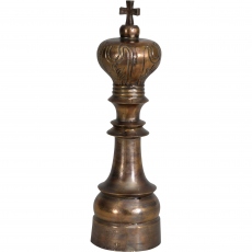 Antique Gold Textured Aluminium Queen Chess Piece Sculpture