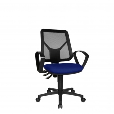 Ergo - Swivel Armchair With Mesh Backrest In G260 Blue