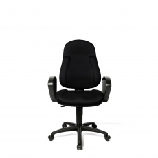 Swivel Armchair With Moulded Seat and Back In BC0 Black - Malaga