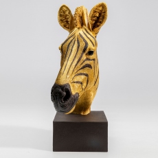 Zebra Head Sculpture Gold