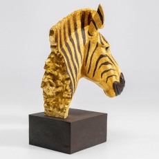 Zebra Head Sculpture Gold