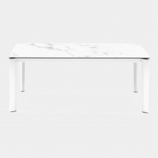 Calligaris Delta - Extending Dining Table In White Marble Ceramic
