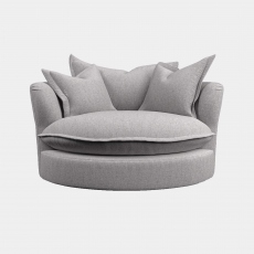 Large Swivel Chair In Fabric - Slouch