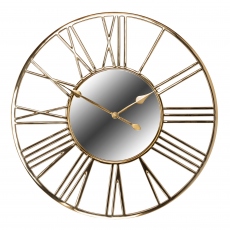 Lux Mirrored Gold Clock